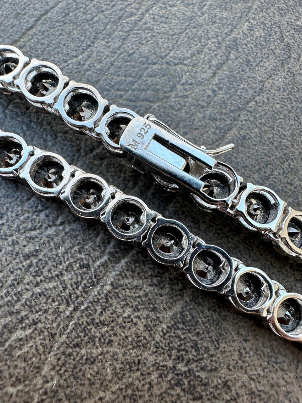 Black MOISSANITE Tennis Chain Necklace Iced Out - 925 Silver - 7mm - 16"-28"