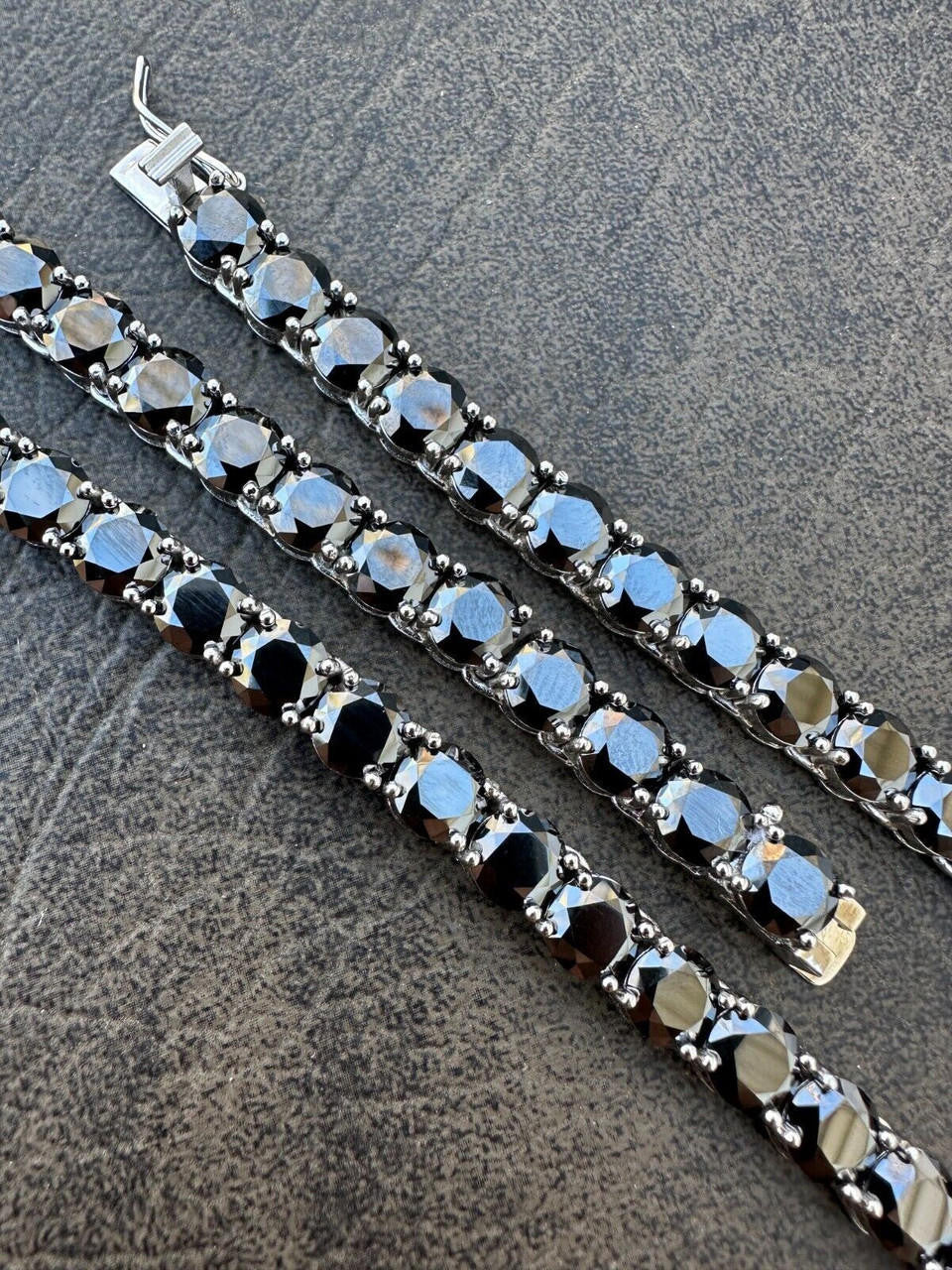Black MOISSANITE Tennis Chain Necklace Iced Out - 925 Silver - 7mm - 16"-28"