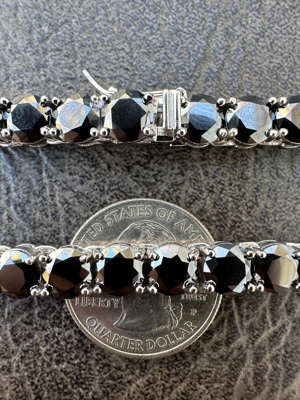 Black MOISSANITE Tennis Chain Necklace Iced Out - 925 Silver - 7mm - 16"-28"