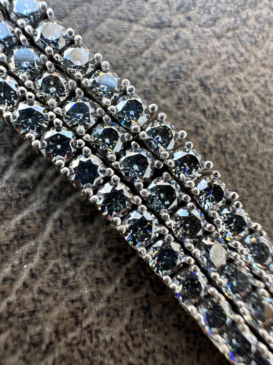 Blue Gray MOISSANITE Tennis Chain Necklace Iced Out - 925 Silver - 3mm - 16"-28"