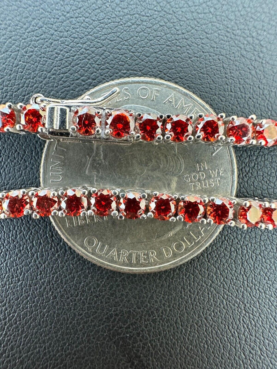 Ruby Red MOISSANITE Tennis Chain Necklace Iced Out - 925 Silver - 3mm - 16"-28"