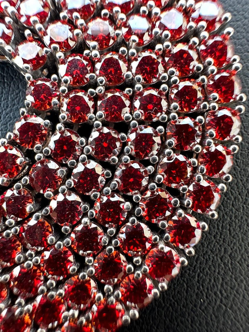 Ruby Red MOISSANITE Tennis Chain Necklace Iced Out - 925 Silver - 3mm - 16"-28"