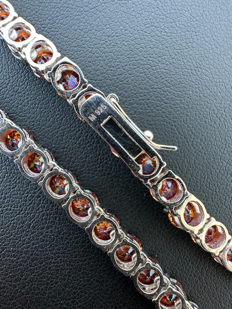 Ruby Red MOISSANITE Tennis Chain Necklace Iced Out - 925 Silver - 5mm - 16"-28"