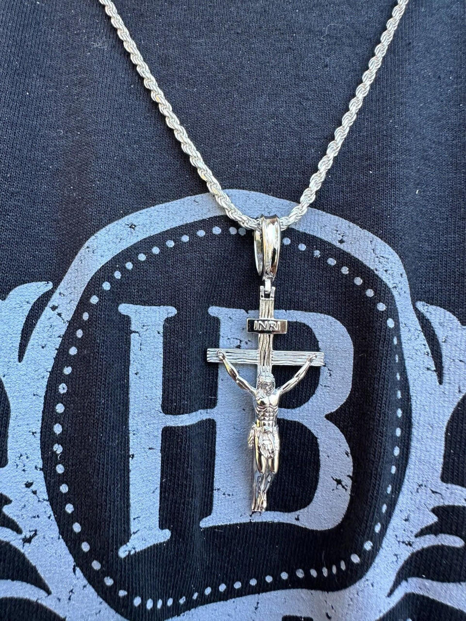 Mens Cross Jesus Piece Crucifix Pendant - 14k Gold Vermeil Or 925 Silver - Large 2.75"
