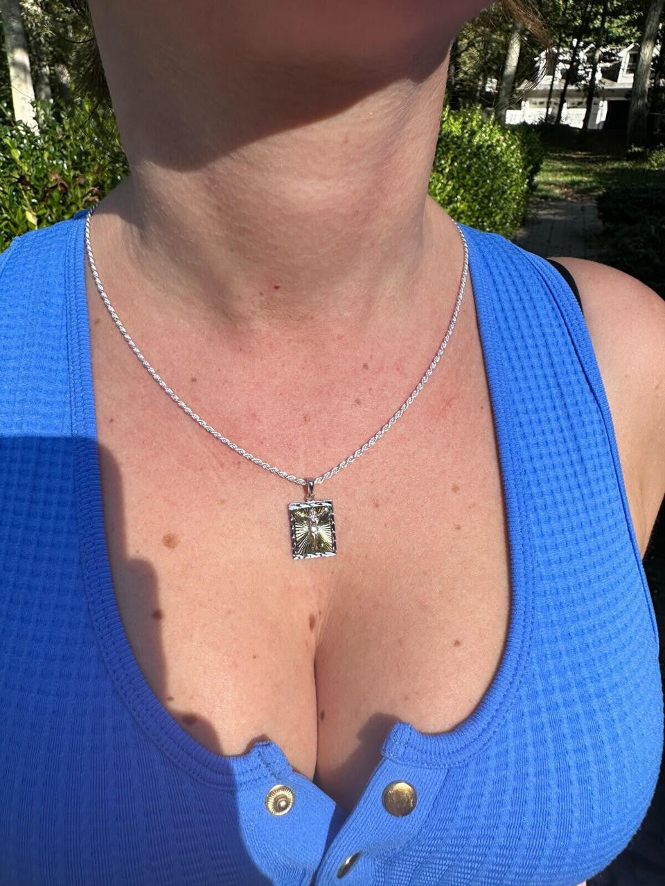 Cross Jesus Medallion Pendant - 14k Gold Vermeil Or 925 Silver - Small 1"