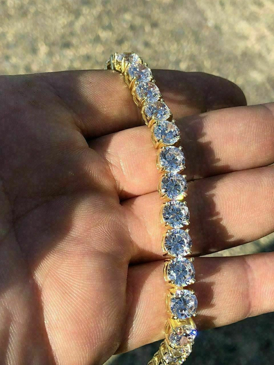 MOISSANITE #1 BESTSELLER Tennis Chain Necklace Iced Out - 14k Gold Vermeil, Rose Gold Vermeil Or 925 Silver - 3mm-7mm - 16"-30"