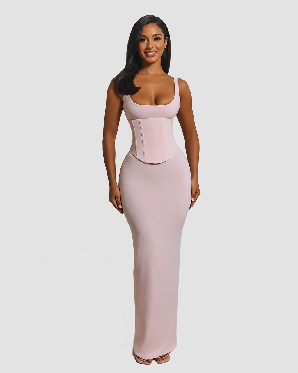 Vestido Largo con Corsé Moldeador Desmontable