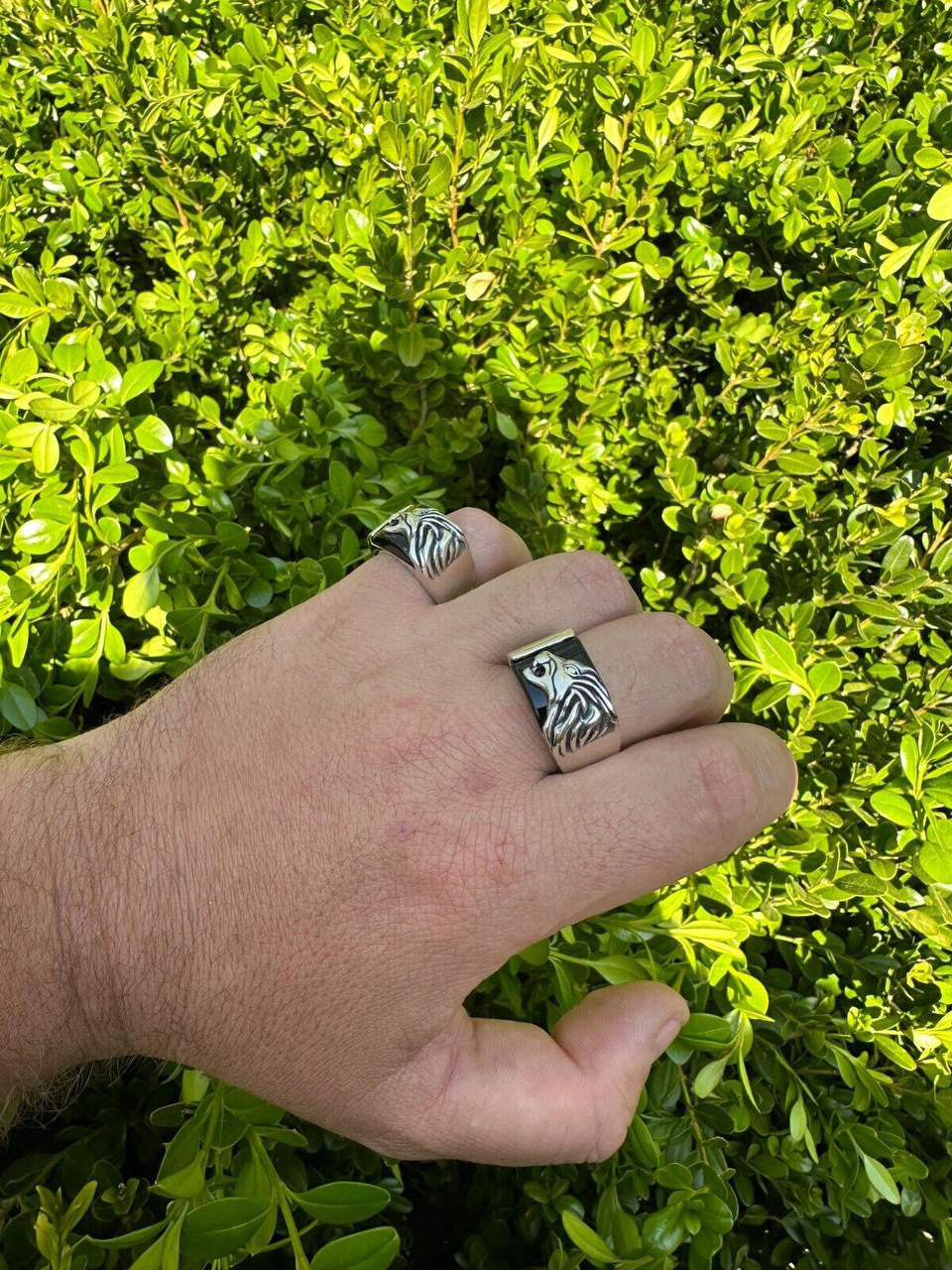 Nothern Spirits Wolf Ring - 925 Silver Oxidized - Plain