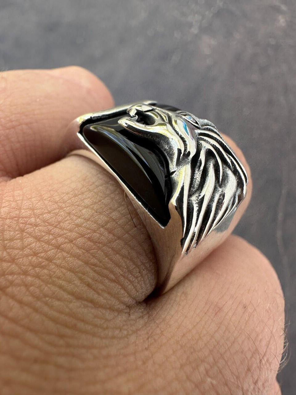 Nothern Spirits Wolf Ring - 925 Silver Oxidized - Plain