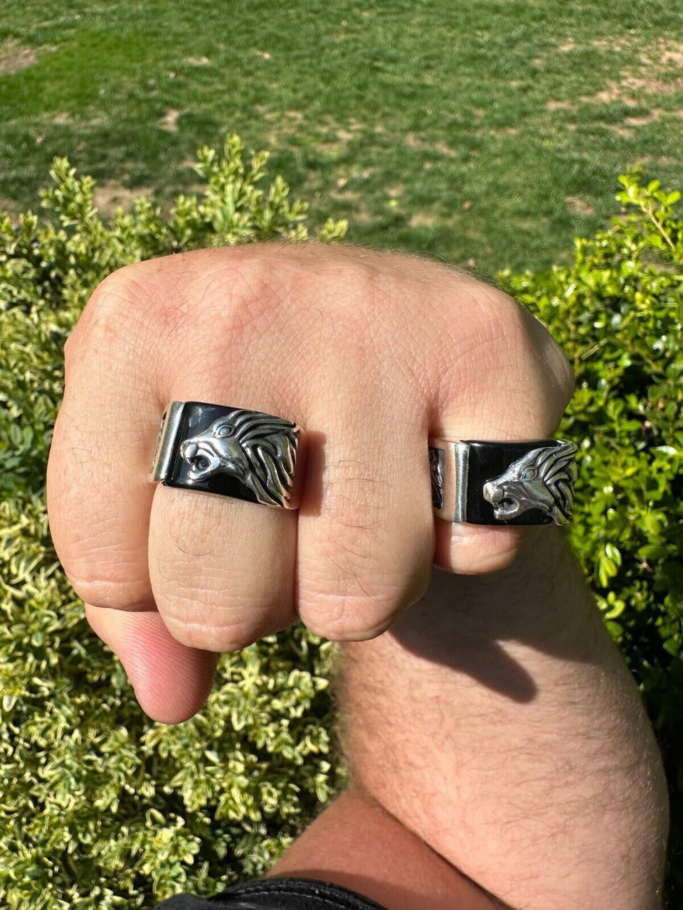 Nothern Spirits Wolf Ring - 925 Silver Oxidized - Plain