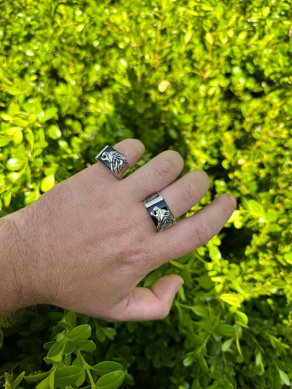 Nothern Spirits Wolf Ring - 925 Silver Oxidized - Plain