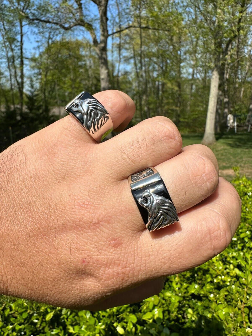 Nothern Spirits Wolf Ring - 925 Silver Oxidized - Plain