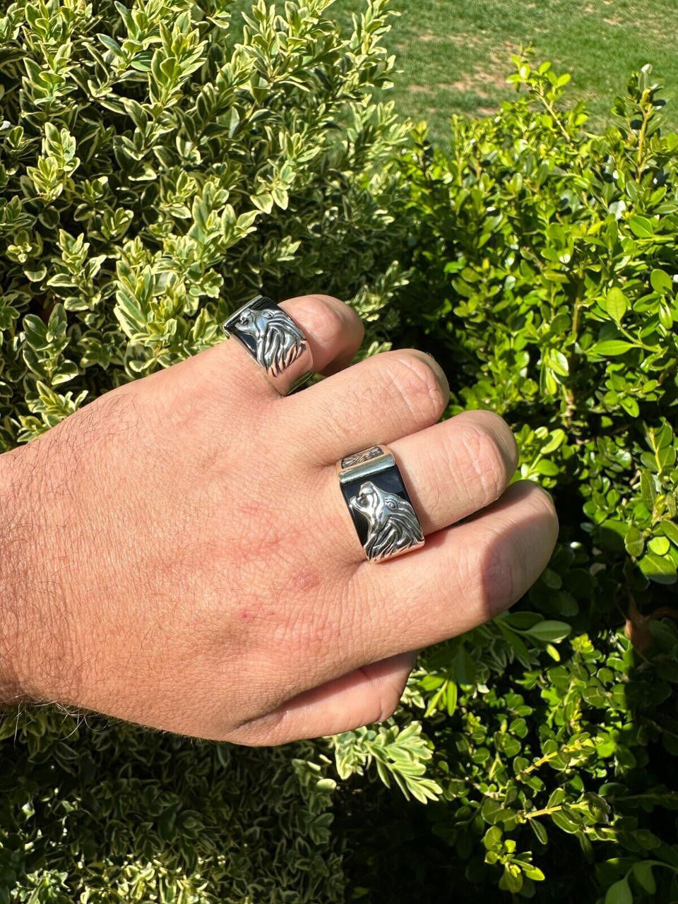 Nothern Spirits Wolf Ring - 925 Silver Oxidized - Plain