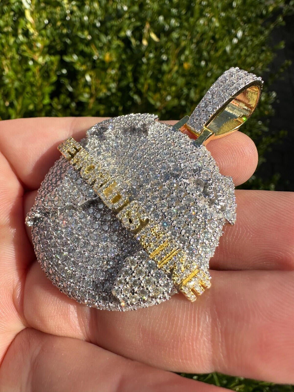 MOISSANITE World Is Mine Globe Pendant - 14k Gold Vermeil Or 925 Silver - Large 2.5"