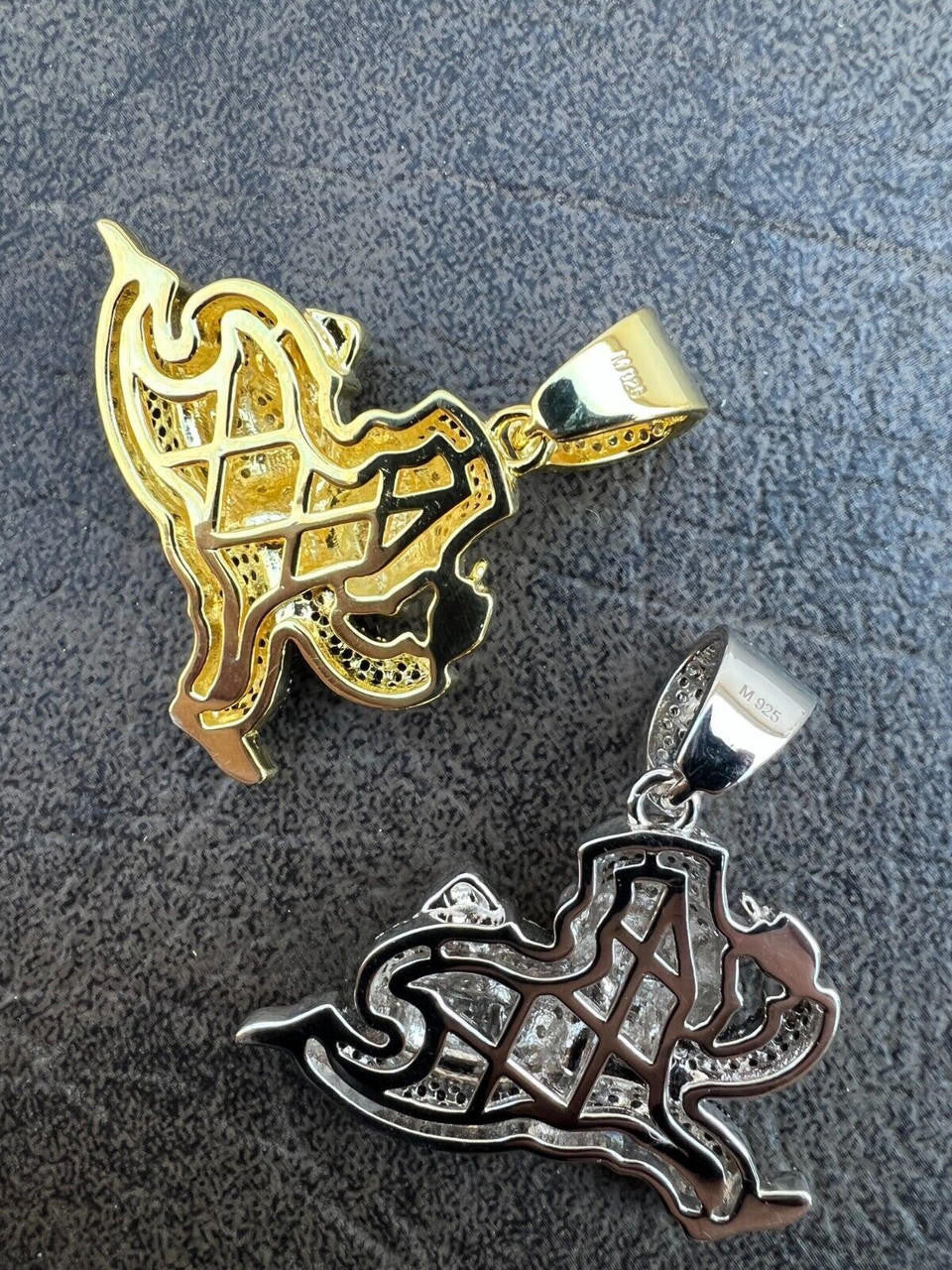 MOISSANITE Man Money Bag Iced Out Pendant - 14k Gold Vermeil Or 925 Silver - Small 1.5"
