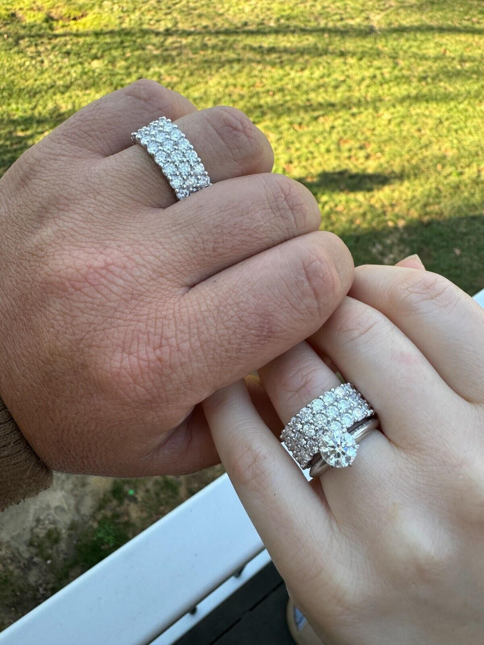 Moissanite Three Paths Iced Out Eternity Band Ring - 925 Silver