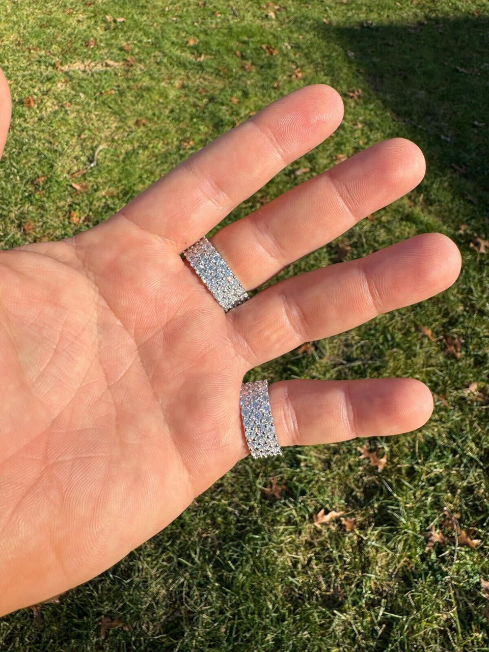 Moissanite Three Paths Iced Out Eternity Band Ring - 925 Silver