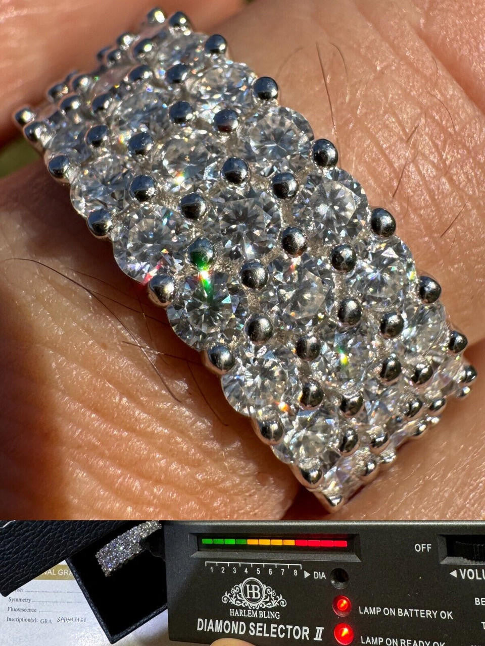 Moissanite Three Paths Iced Out Eternity Band Ring - 925 Silver