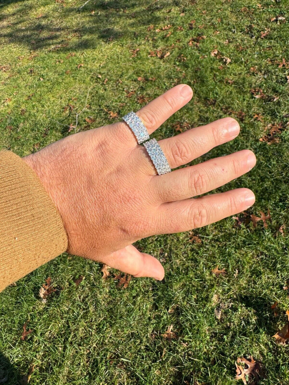 Moissanite Three Paths Iced Out Eternity Band Ring - 925 Silver
