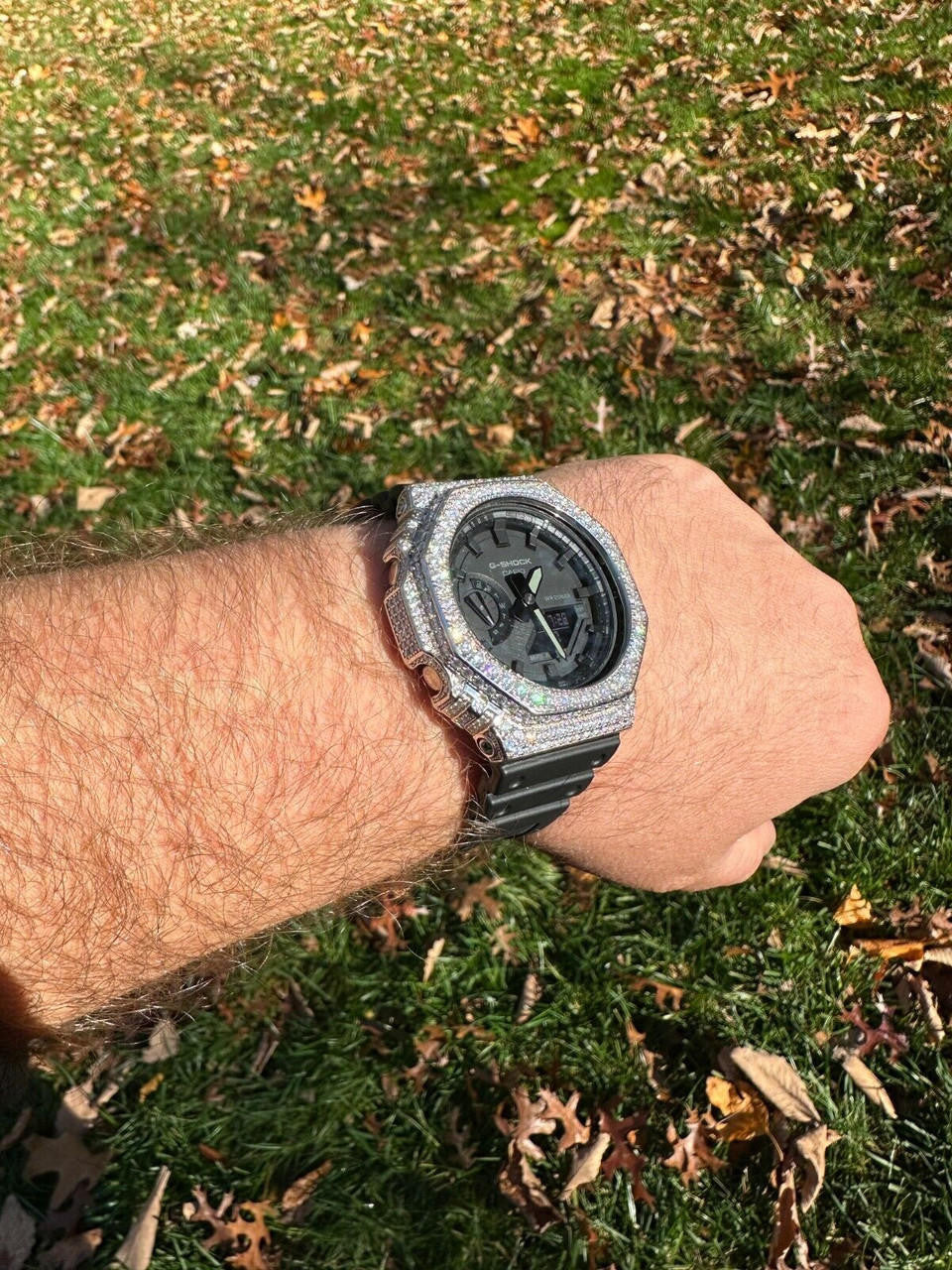 MOISSANITE Real 925 Silver Iced Casio G Shock GA-2100 Hip Hop Watch