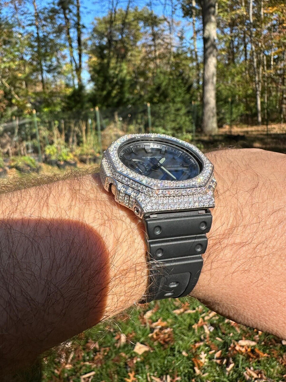 MOISSANITE Real 925 Silver Iced Casio G Shock GA-2100 Hip Hop Watch