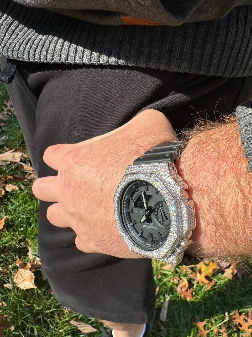 MOISSANITE Real 925 Silver Iced Casio G Shock GA-2100 Hip Hop Watch