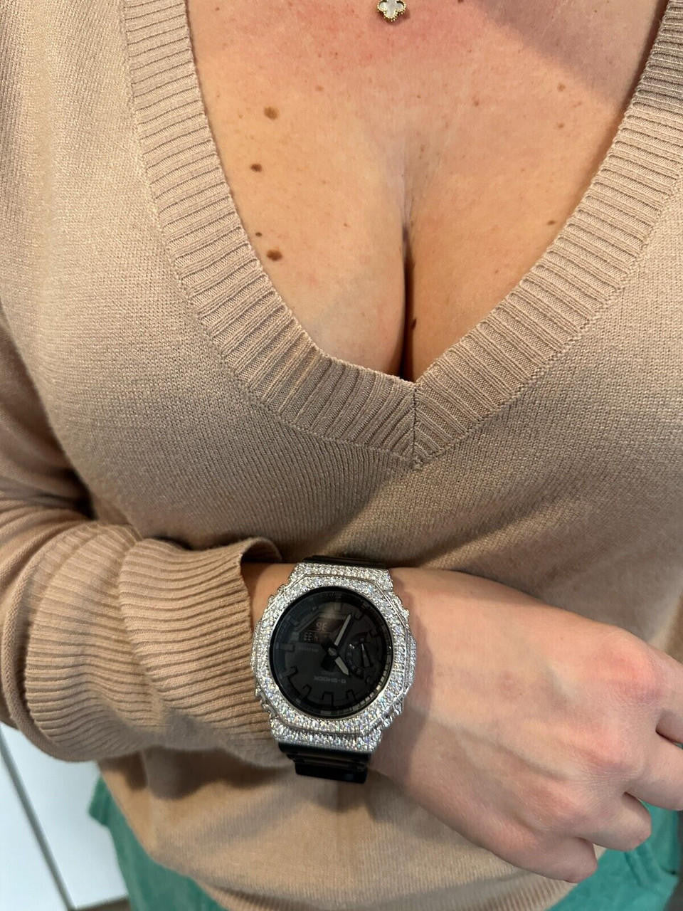 MOISSANITE Real 925 Silver Iced Casio G Shock GA-2100 Hip Hop Watch