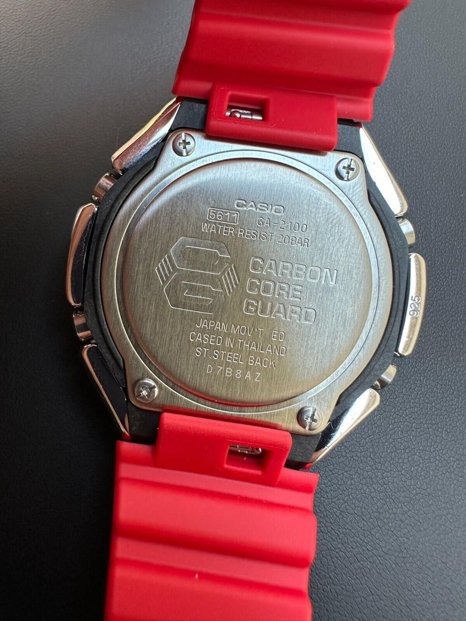 MOISSANITE Real 925 Silver Iced Red Casio G Shock GA-2100 Hip Hop Watch