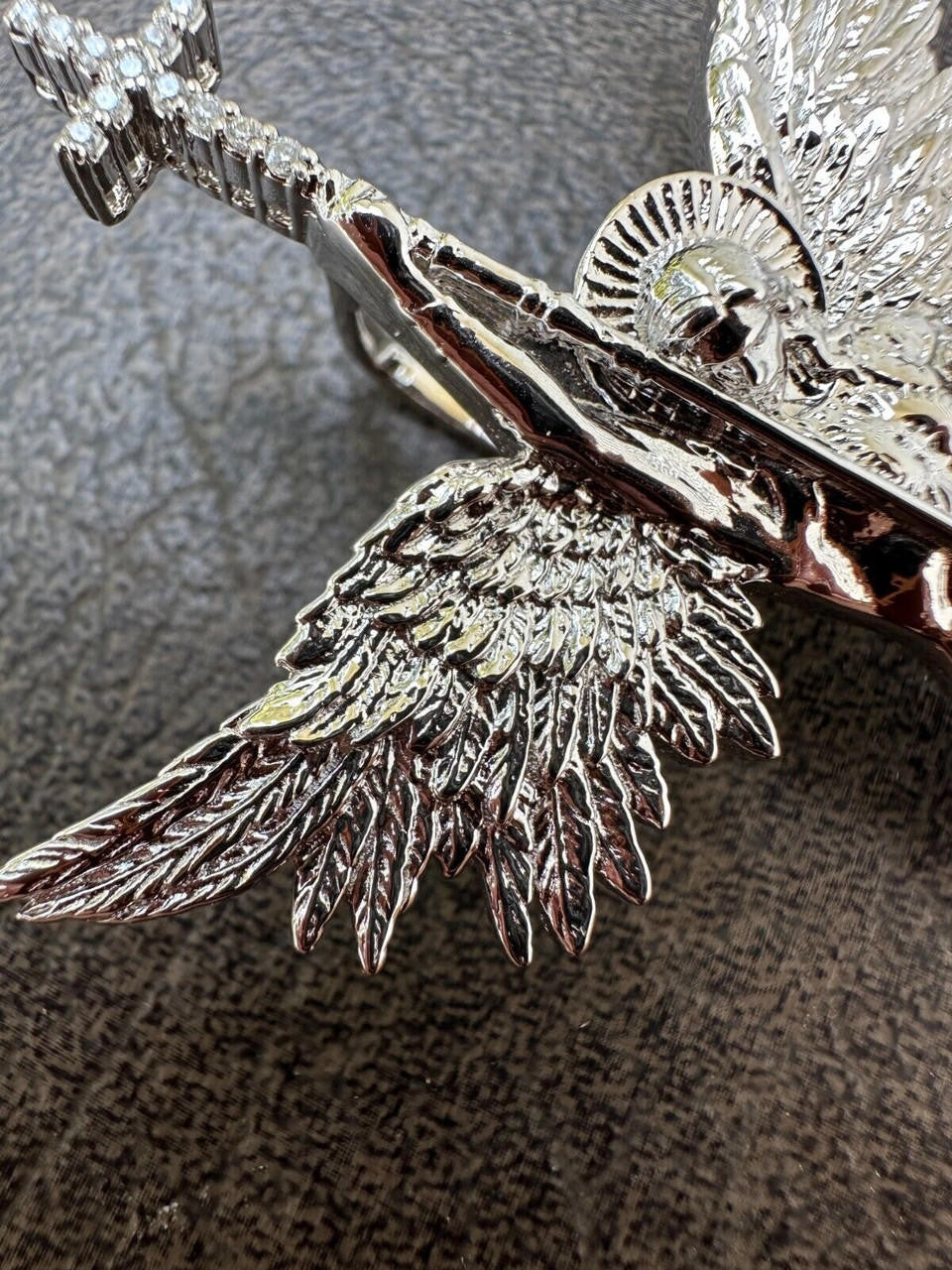 MOISSANITE Saint St Michael Slaying Dragon Archangel Pendant - 925 Silver - 3 Sizes 1"-3"