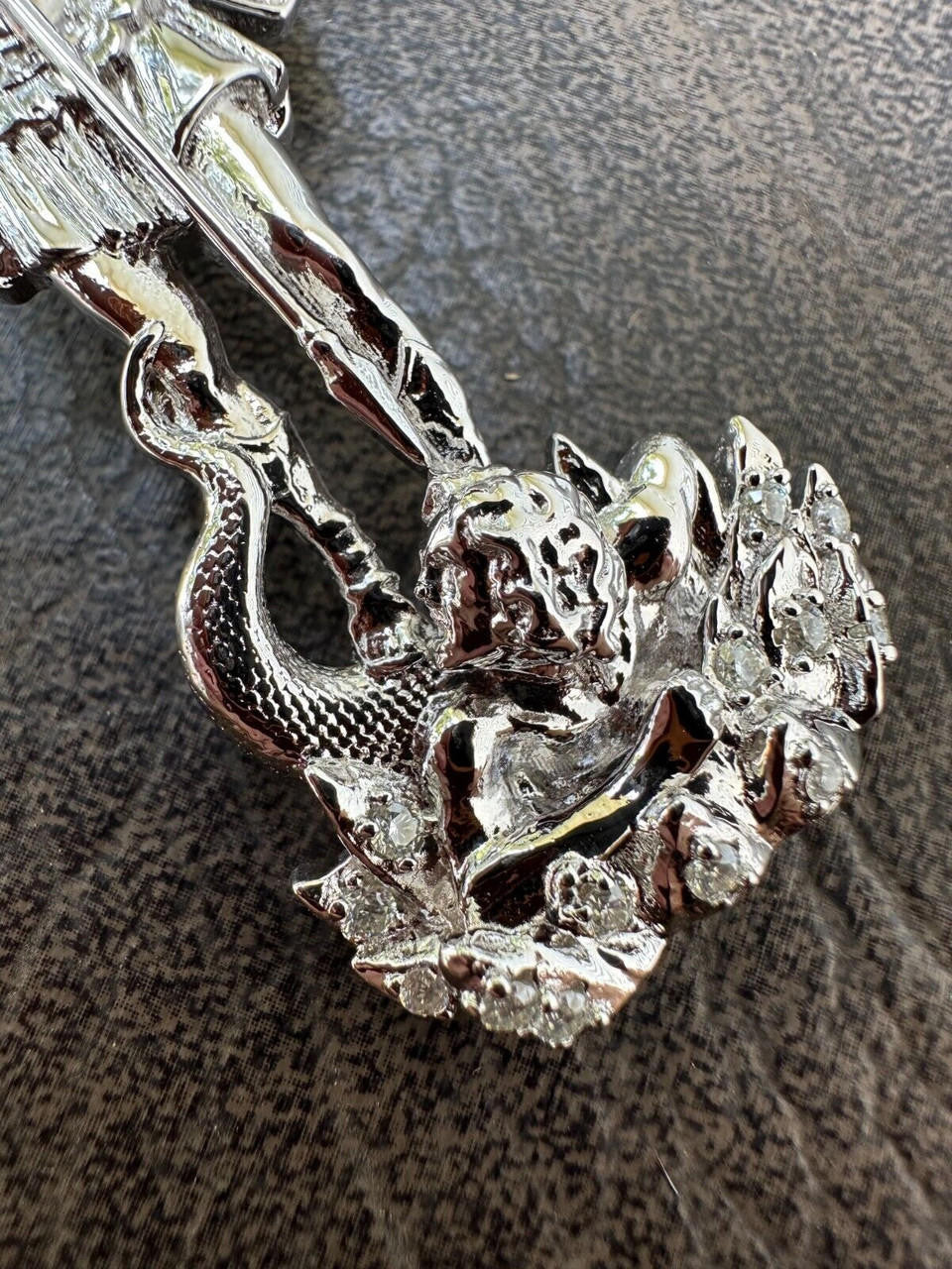 MOISSANITE Saint St Michael Slaying Dragon Archangel Pendant - 925 Silver - 3 Sizes 1"-3"