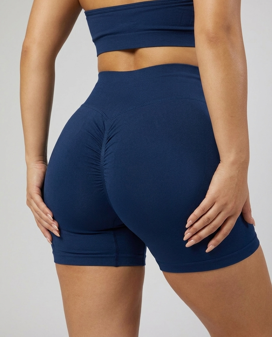 Shorts Ribbed Contour — Azul Medianoche