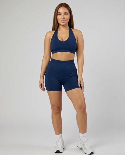 Shorts Ribbed Contour — Azul Medianoche