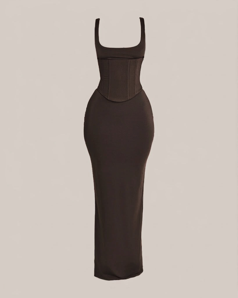 Vestido Largo con Corsé Moldeador Desmontable