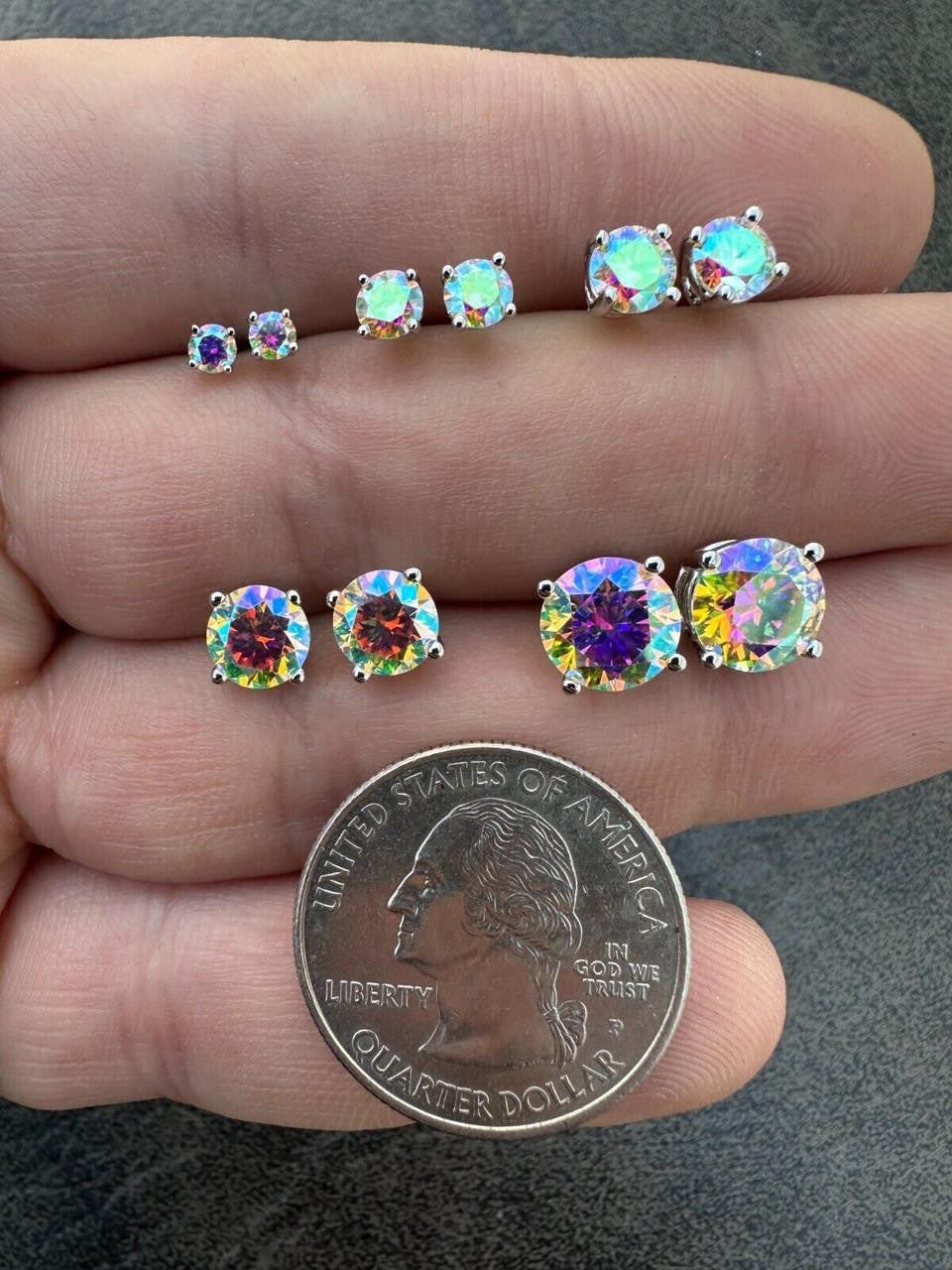 Opal MOISSANITE Solitaire Stud Earrings - 925 Silver - 3mm-8mm - 0.2-4ct