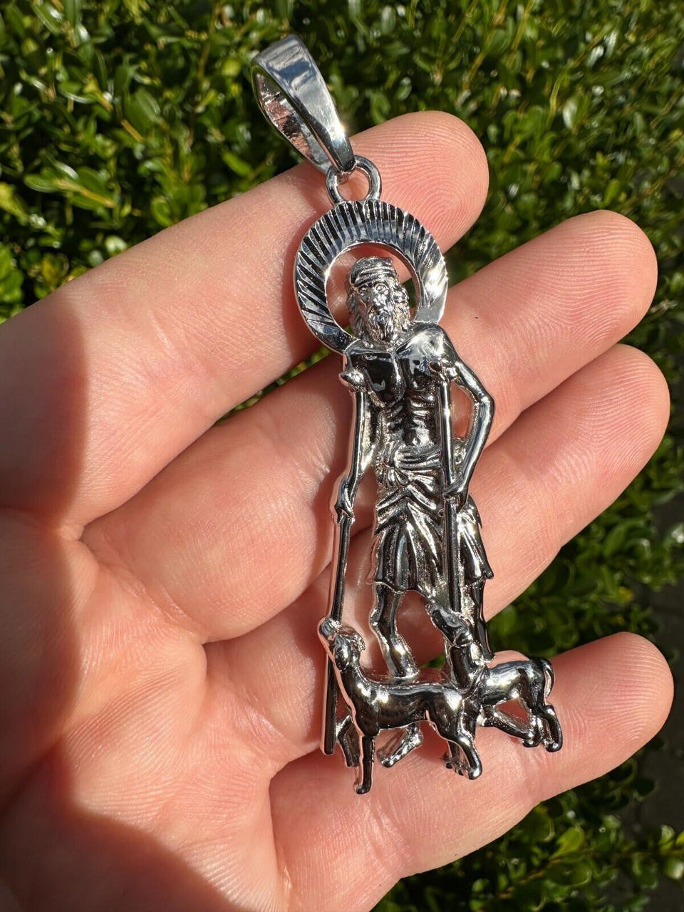 St Lazarus Plain Pendant - 925 Silver - 3 Sizes 1.25"-3.25"