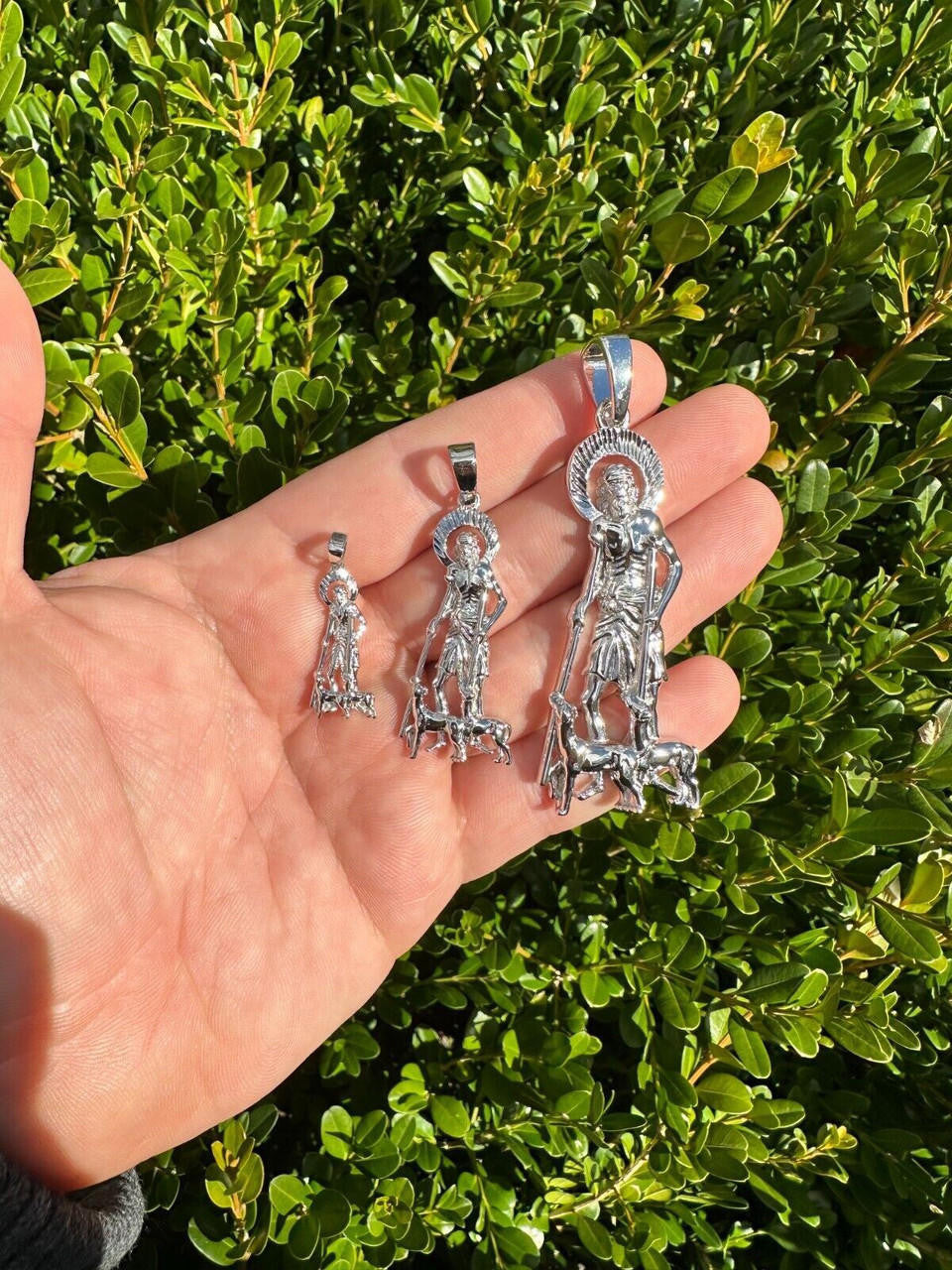St Lazarus Plain Pendant - 925 Silver - 3 Sizes 1.25"-3.25"