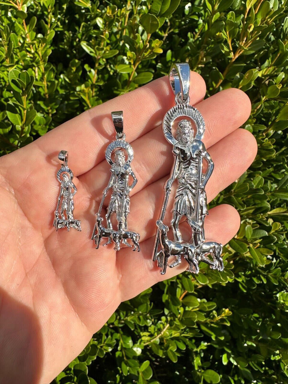 St Lazarus Plain Pendant - 925 Silver - 3 Sizes 1.25"-3.25"