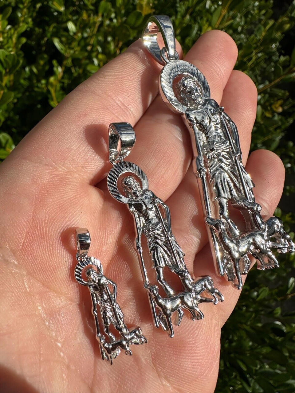 St Lazarus Plain Pendant - 925 Silver - 3 Sizes 1.25"-3.25"