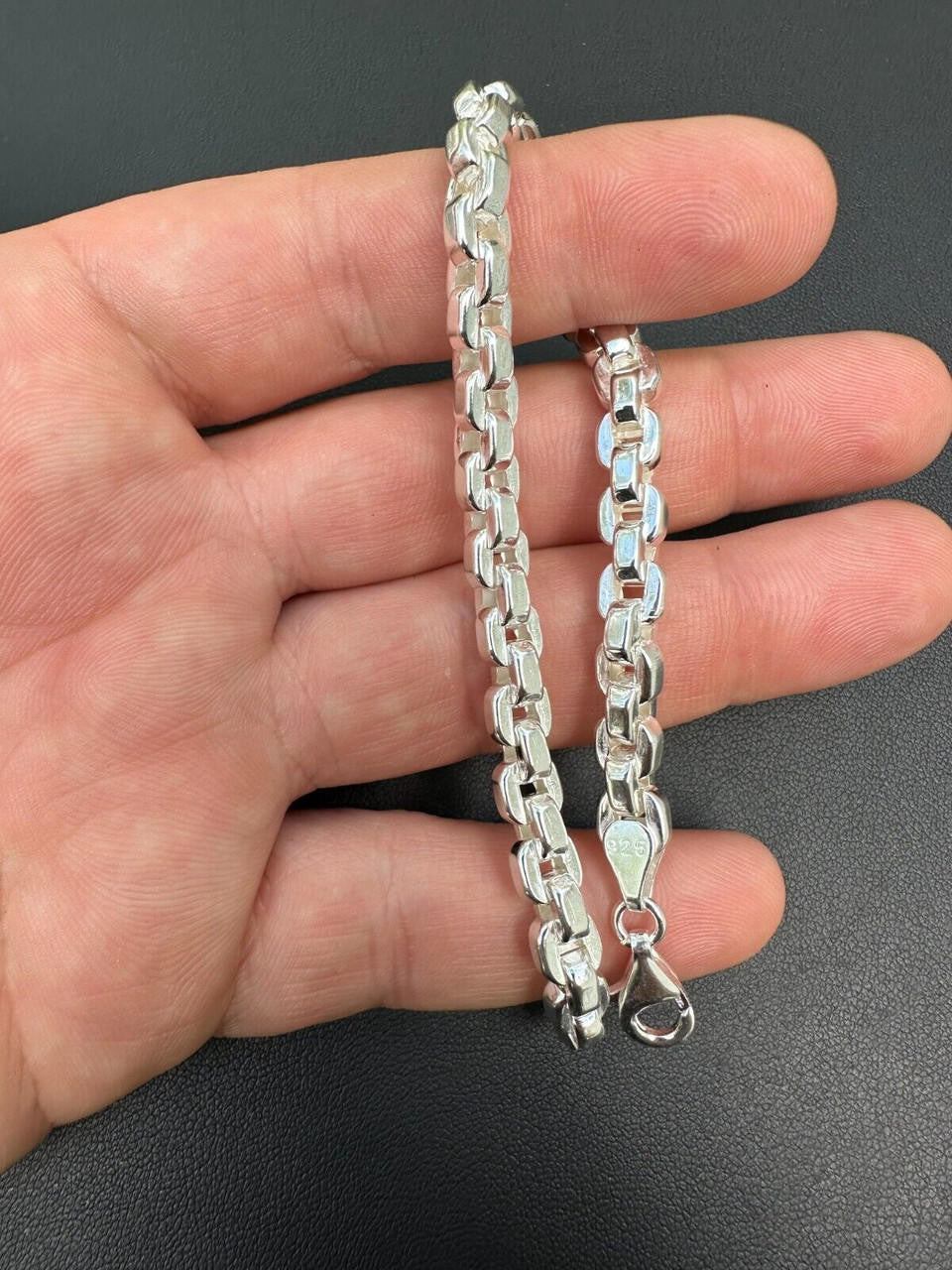 Puffed Rolo Chain Necklace Or Bracelet - Hollow 925 Sterling Silver - 7"-28" - 6mm