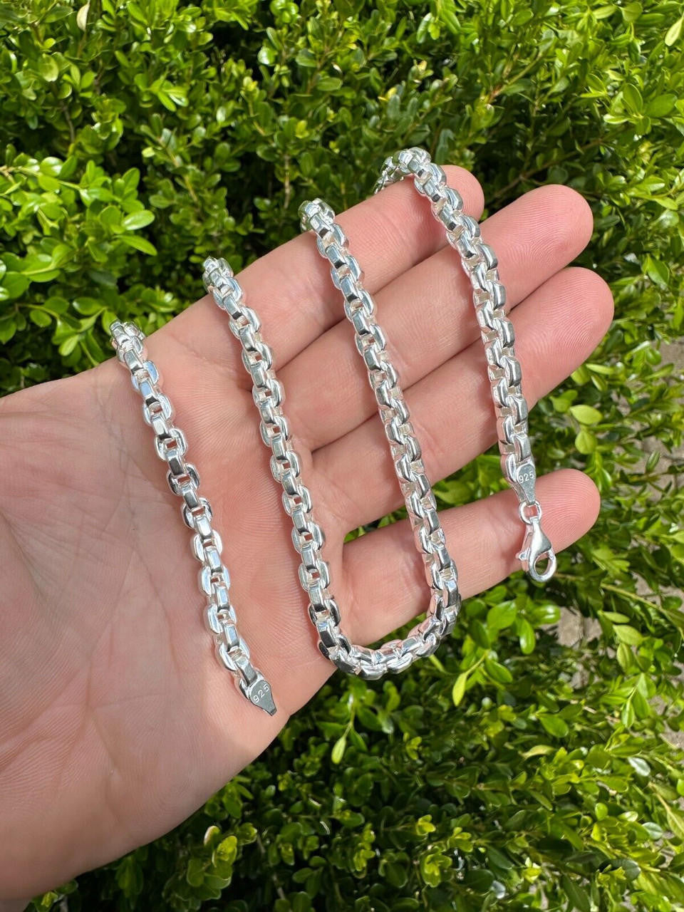 Puffed Rolo Chain Necklace Or Bracelet - Hollow 925 Sterling Silver - 7"-28" - 6mm