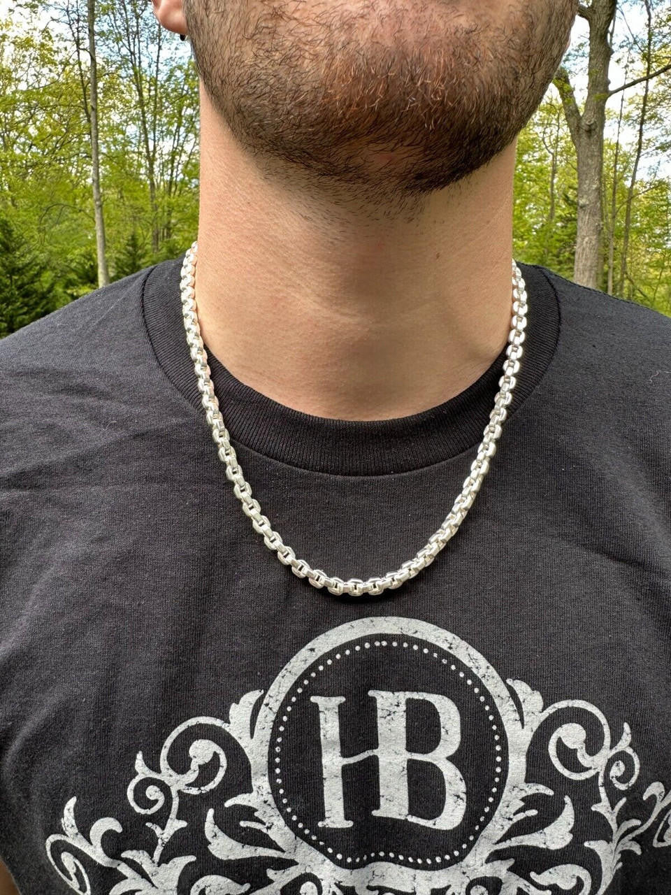 Puffed Rolo Chain Necklace Or Bracelet - Hollow 925 Sterling Silver - 7"-28" - 6mm