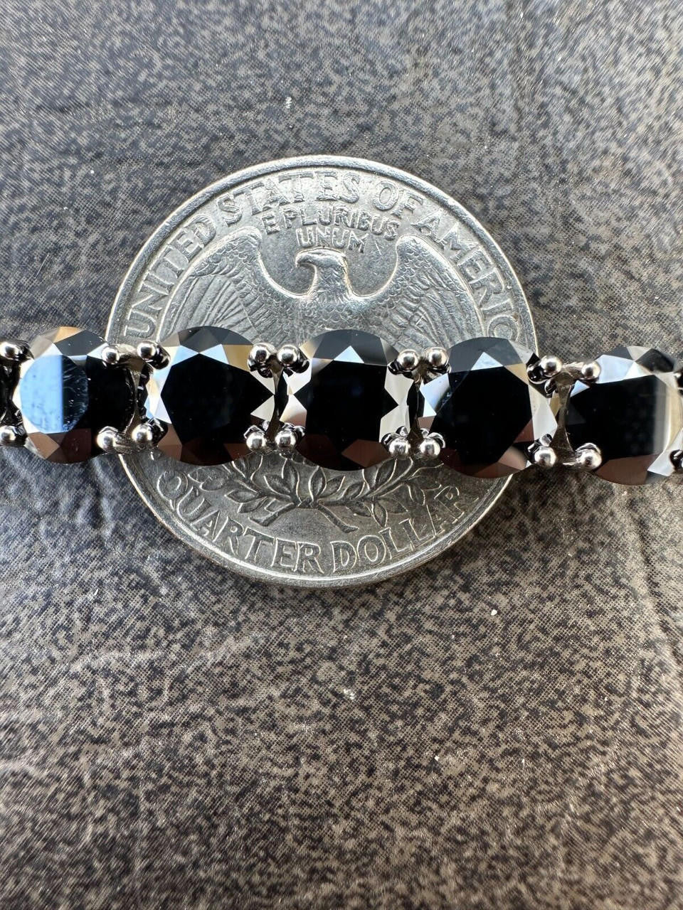 Real Black MOISSANITE Thick 7mm Tennis Bracelet 925 Silver Pass Diamond Tester