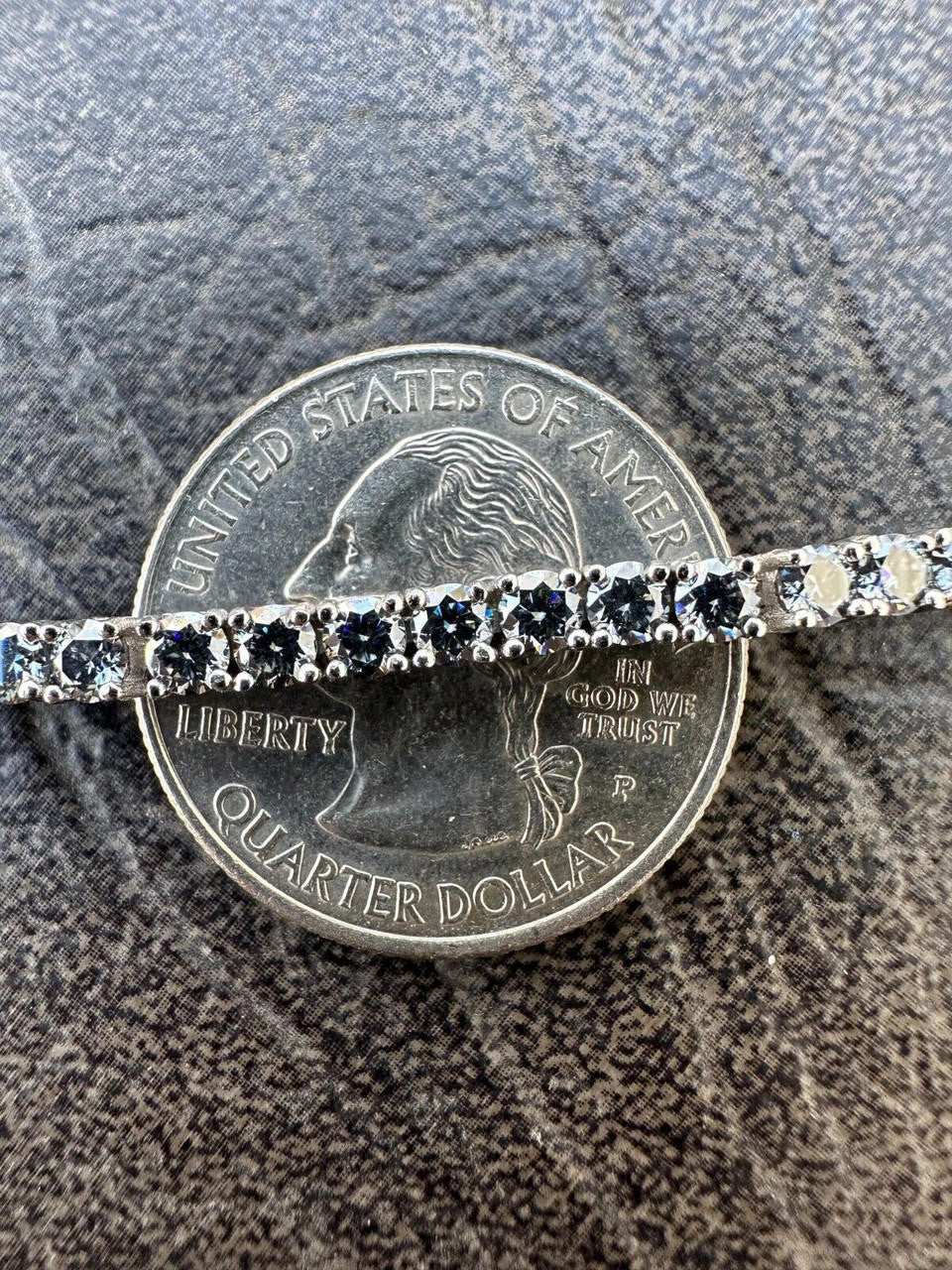 Real Iced Blue Gray MOISSANITE 3mm Tennis Bracelet 925 Silver Pass Diamond Test