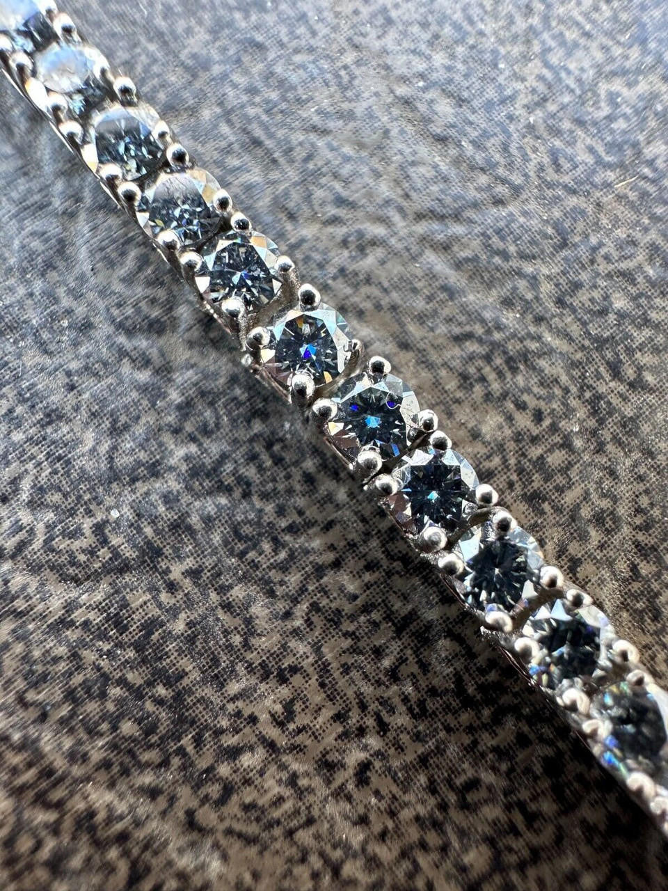 Real Iced Blue Gray MOISSANITE 3mm Tennis Bracelet 925 Silver Pass Diamond Test