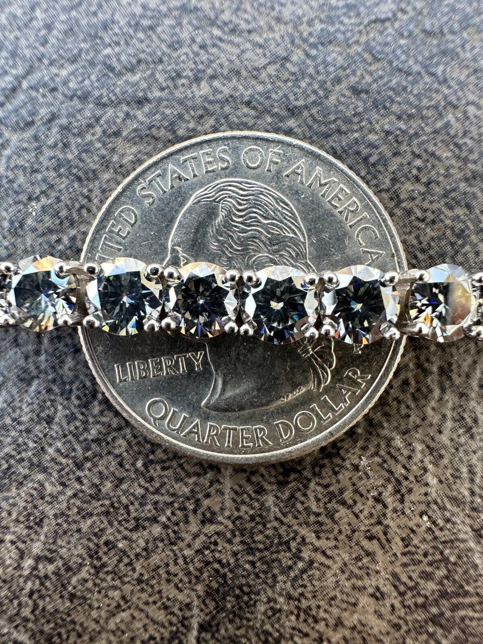 Real Iced Blue Gray MOISSANITE 5mm Tennis Bracelet 925 Silver Pass Diamond Test