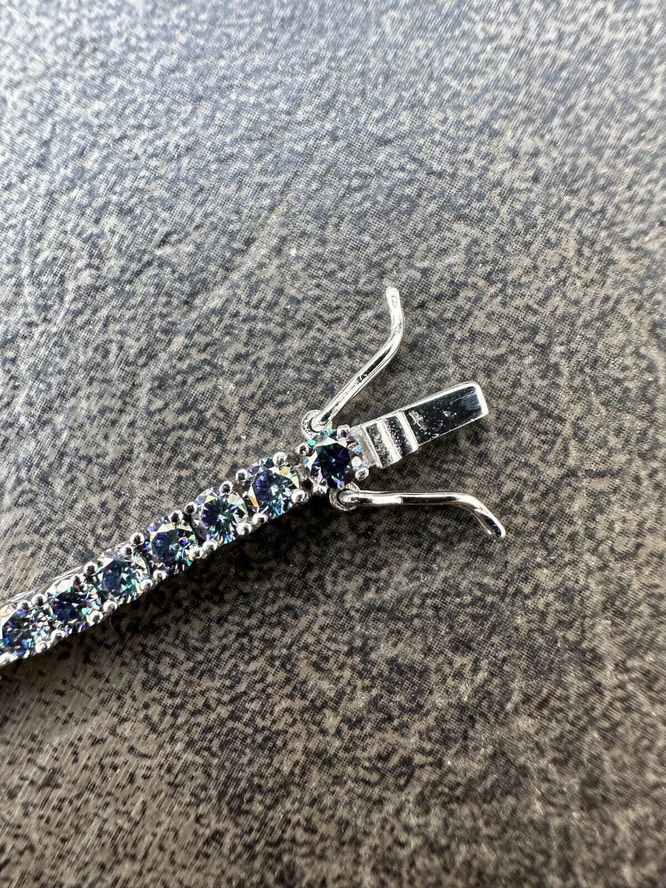 Real Iced Blue MOISSANITE 3mm Tennis Bracelet 925 Silver Pass Diamond Tester