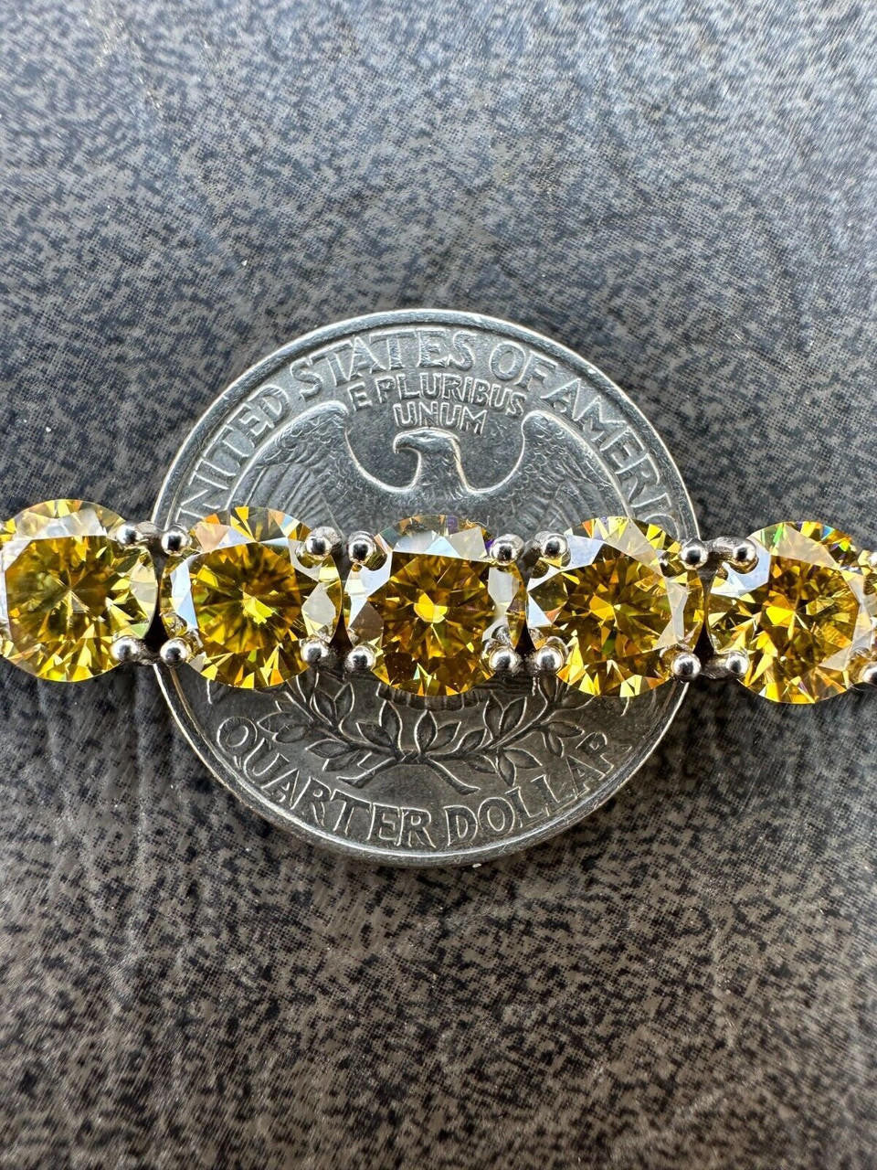 Real Iced Canary Yellow MOISSANITE 7mm Tennis Bracelet 925 Silver Diamond Tester