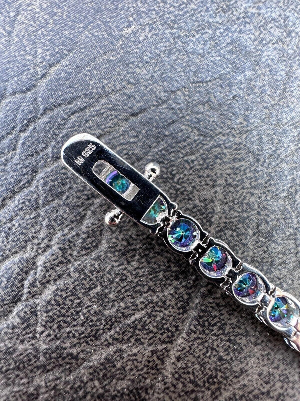 Real Iced Dark Blue MOISSANITE 5mm Tennis Bracelet 925 Silver Pass Diamond Test