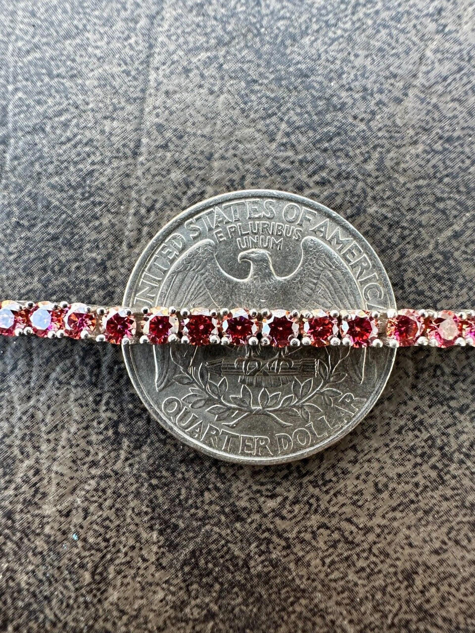 Real Iced Pink MOISSANITE 3mm Tennis Bracelet 925 Silver Pass Diamond Tester