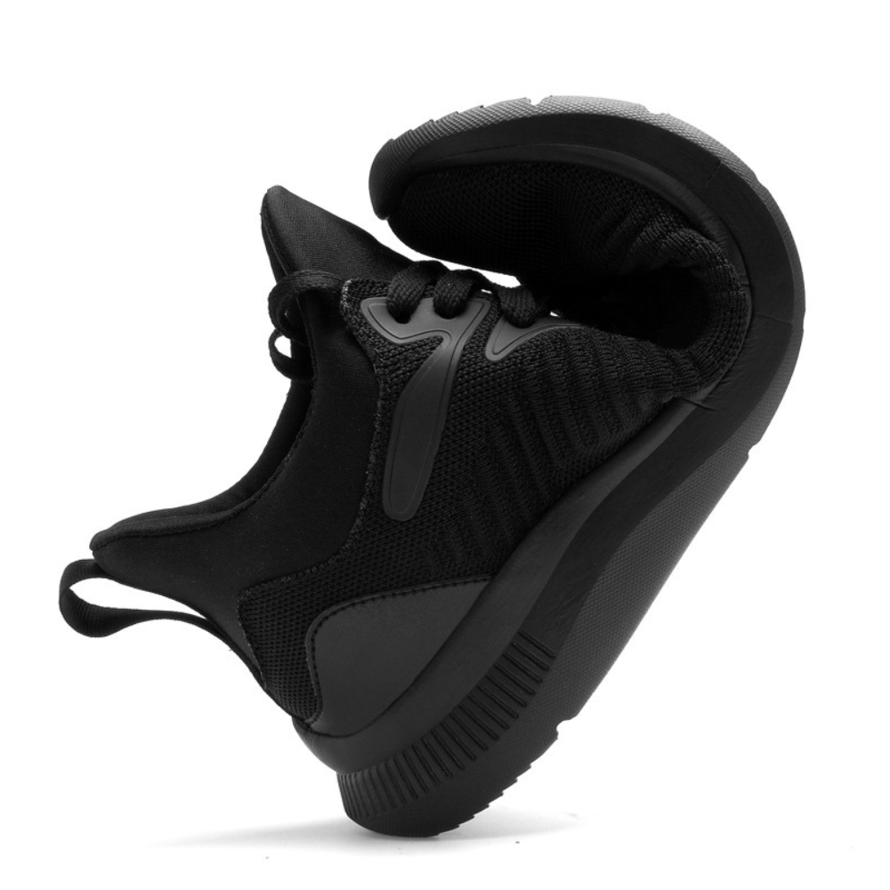 AZABACHE — Zapatilla negra total con alza de 7 cm